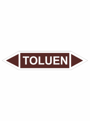 Značení dle ČSN - Oboustranné potrubní šipky: Toluen