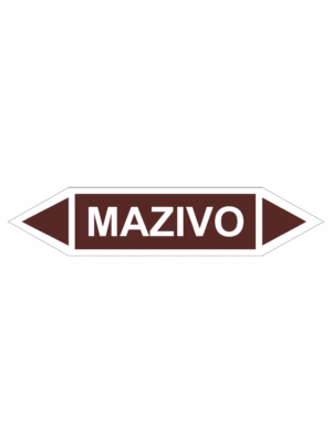 Značení dle ČSN - Oboustranné potrubní šipky: Mazivo