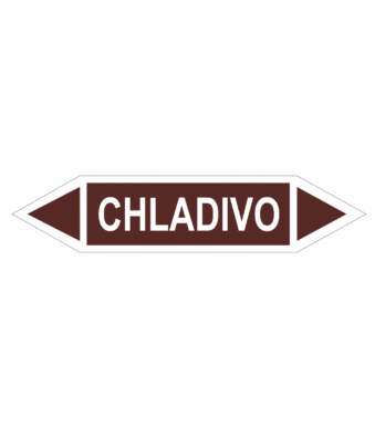 Značení dle ČSN - Oboustranné potrubní šipky: Chladivo