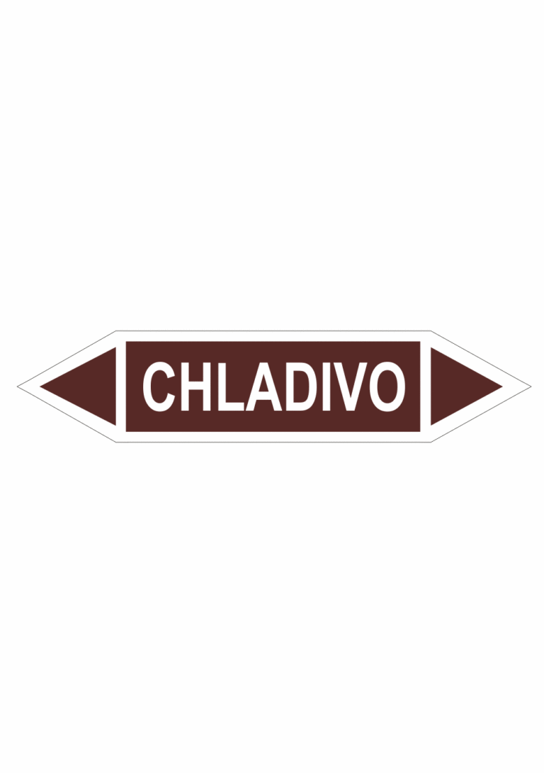 Značení dle ČSN - Oboustranné potrubní šipky: Chladivo