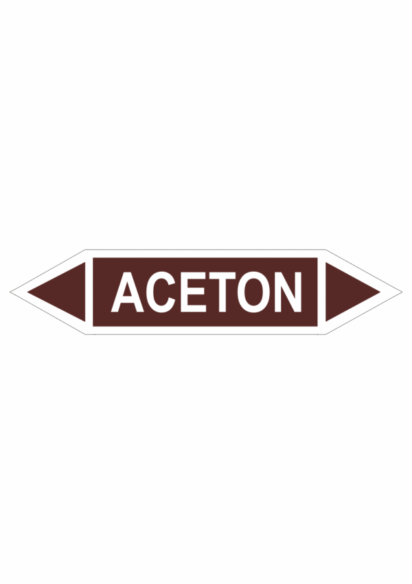 Značení dle ČSN - Oboustranné potrubní šipky: Aceton