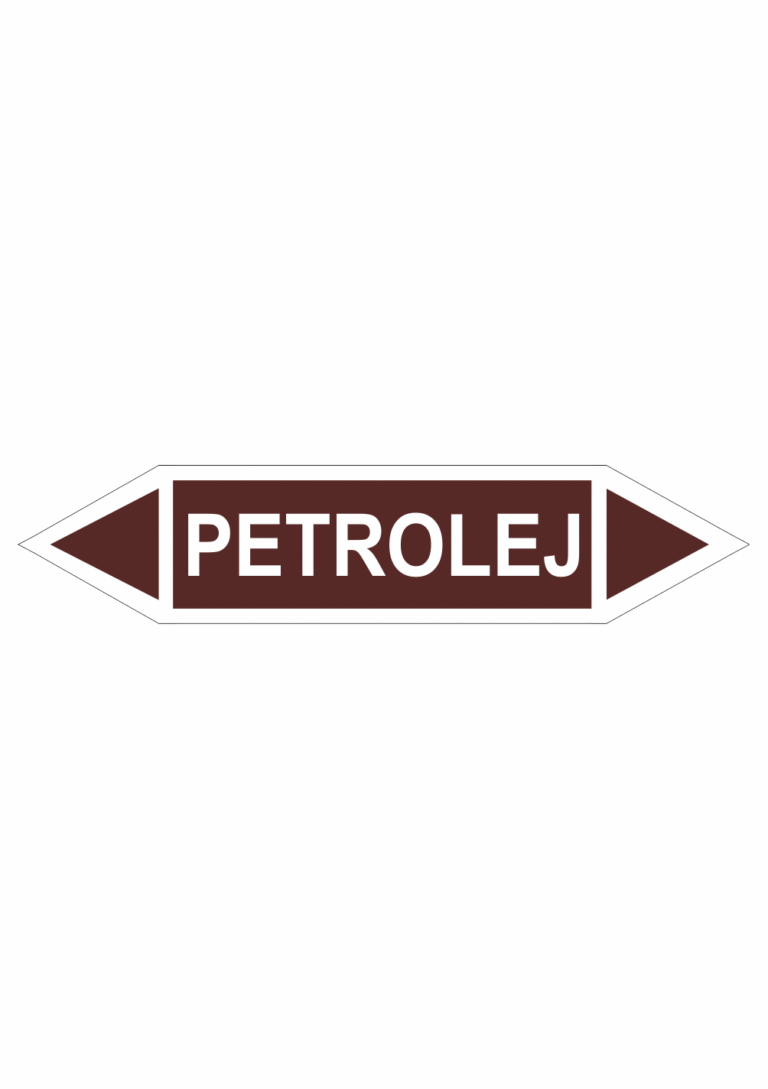 Značení dle ČSN - Oboustranné potrubní šipky: Petrolej