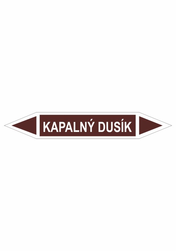 Značení dle ČSN - Oboustranné potrubní šipky: Kapalný dusík