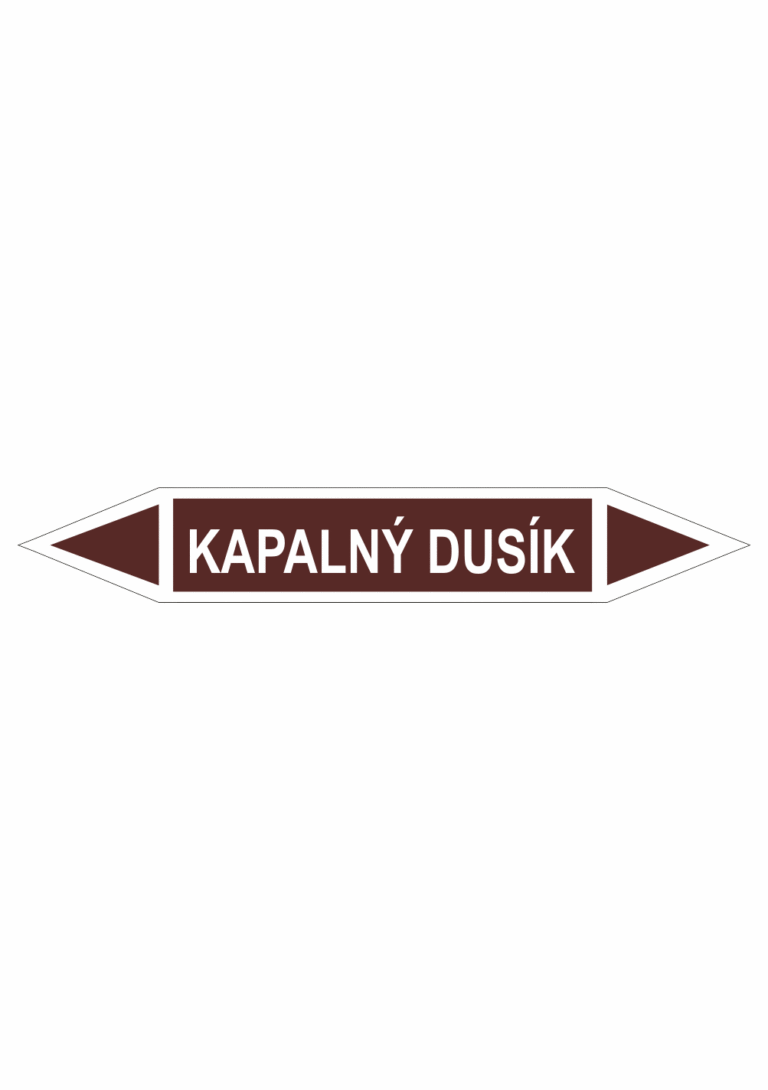 Značení dle ČSN - Oboustranné potrubní šipky: Kapalný dusík