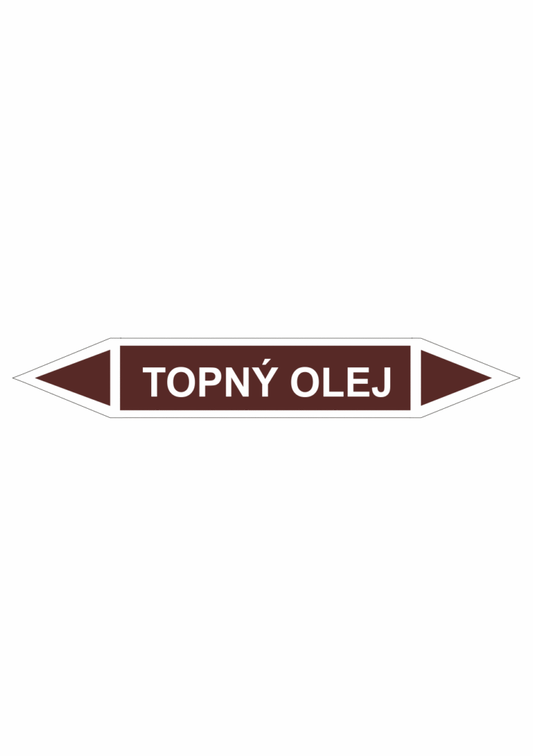 Značení dle ČSN - Oboustranné potrubní šipky: Topný olej