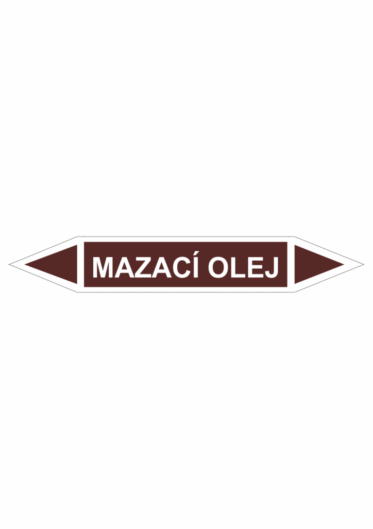 Značení dle ČSN - Oboustranné potrubní šipky: Mazací olej