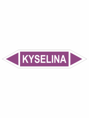 Značení dle ČSN - Oboustranné potrubní šipky: Kyselina