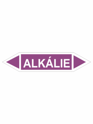 Značení dle ČSN - Oboustranné potrubní šipky: Alkálie
