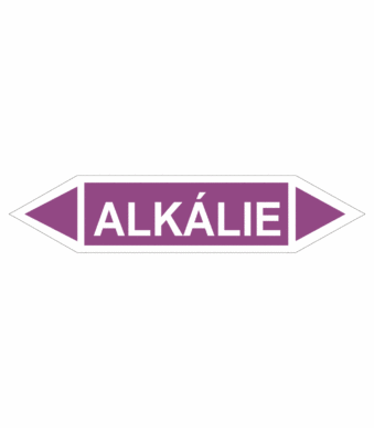 Značení dle ČSN - Oboustranné potrubní šipky: Alkálie