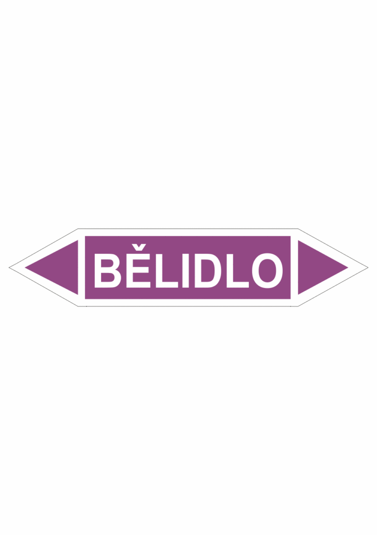 Značení dle ČSN - Oboustranné potrubní šipky: Bělidlo