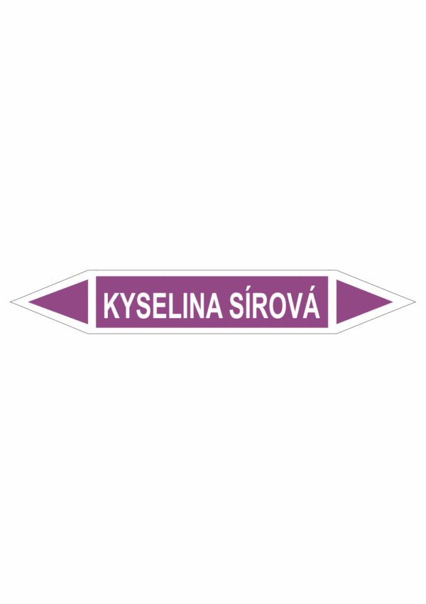 Značení dle ČSN - Oboustranné potrubní šipky: Kyselina sírová