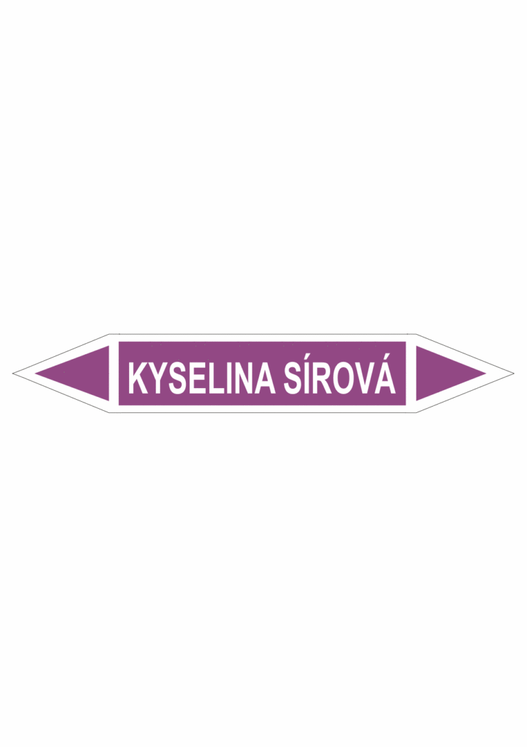 Značení dle ČSN - Oboustranné potrubní šipky: Kyselina sírová