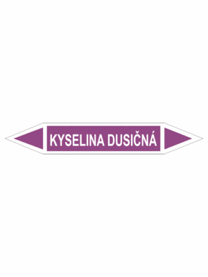 Značení dle ČSN - Oboustranné potrubní šipky: Kyselina dusičná