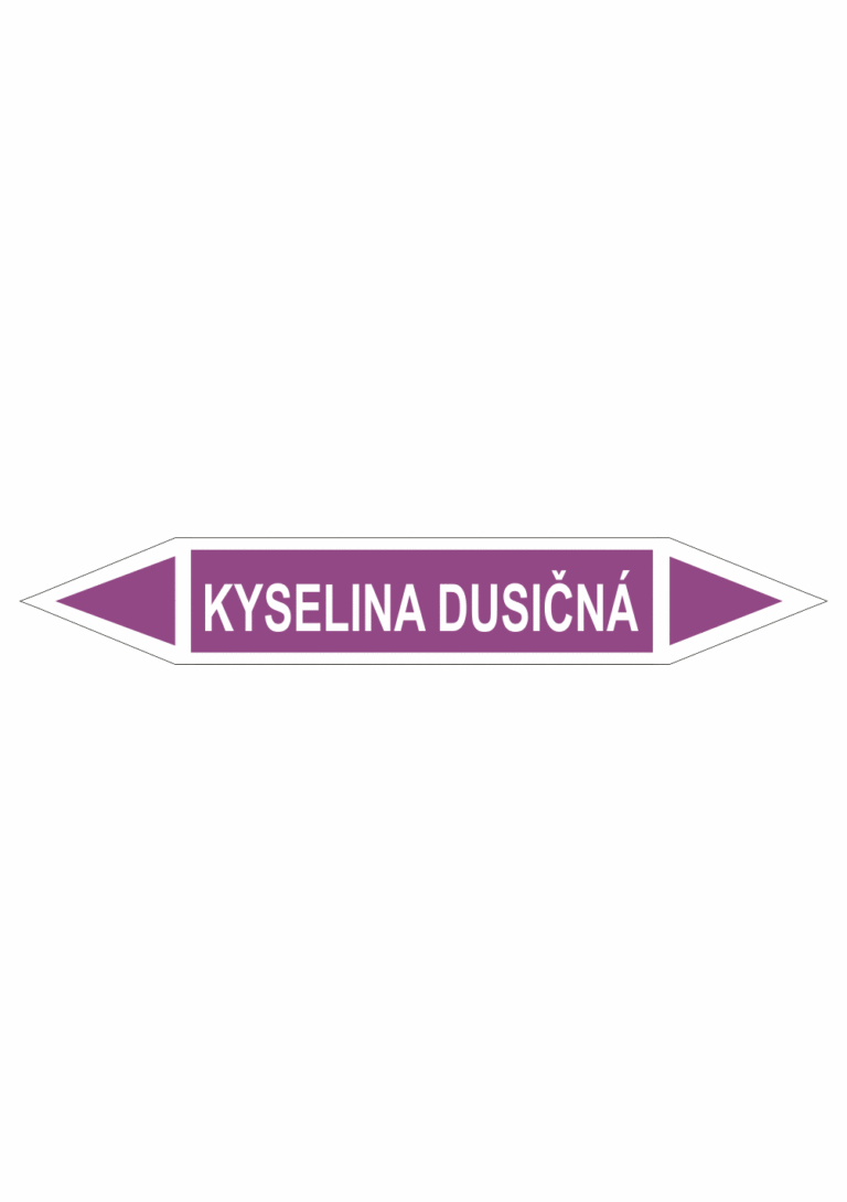 Značení dle ČSN - Oboustranné potrubní šipky: Kyselina dusičná