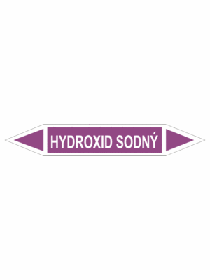 Značení dle ČSN - Oboustranné potrubní šipky: Hydroxid sodný