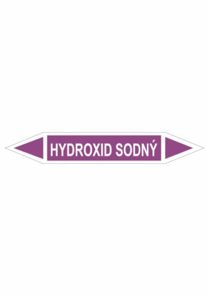 Značení dle ČSN - Oboustranné potrubní šipky: Hydroxid sodný