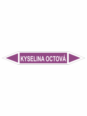 Značení dle ČSN - Oboustranné potrubní šipky: Kyselina octová
