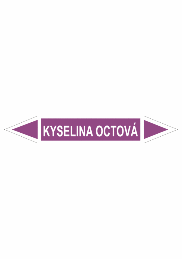 Značení dle ČSN - Oboustranné potrubní šipky: Kyselina octová