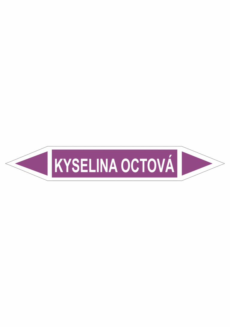 Značení dle ČSN - Oboustranné potrubní šipky: Kyselina octová