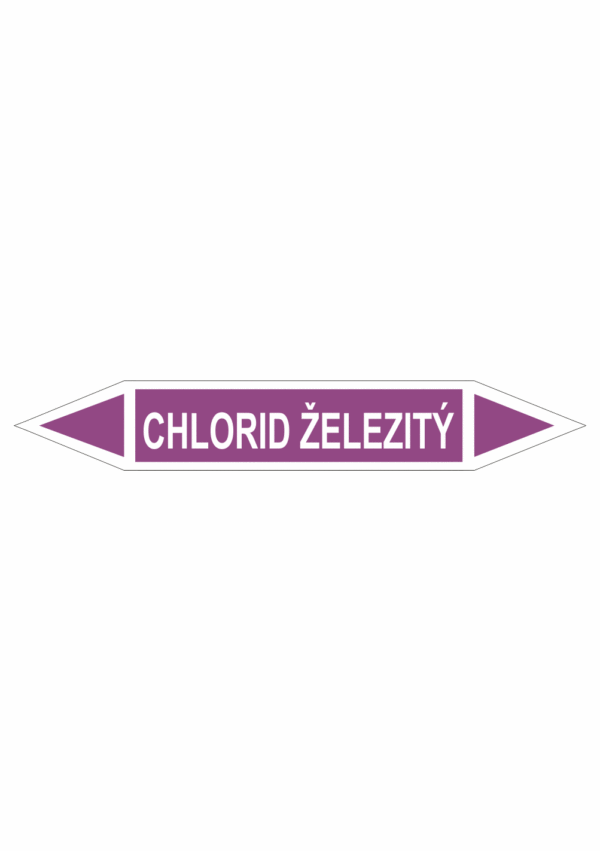Značení dle ČSN - Oboustranné potrubní šipky: Chlorid železitý