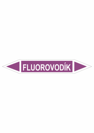 Značení dle ČSN - Oboustranné potrubní šipky: Fluorovodík