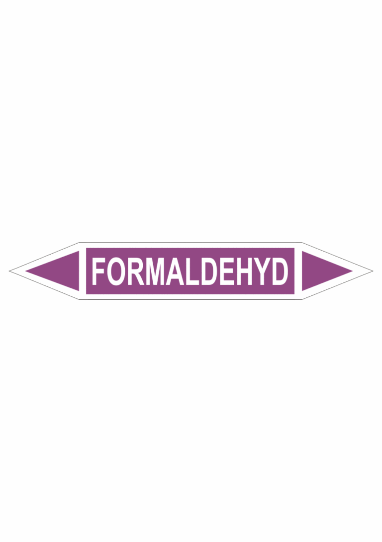 Značení dle ČSN - Oboustranné potrubní šipky: Formaldehyd