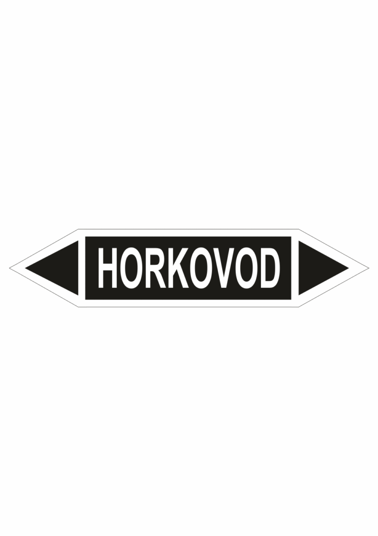 Značení dle ČSN - Oboustranné potrubní šipky: Horkovod