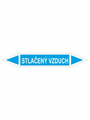 Značení dle ČSN - Oboustranné potrubní šipky: Stlačený vzduch