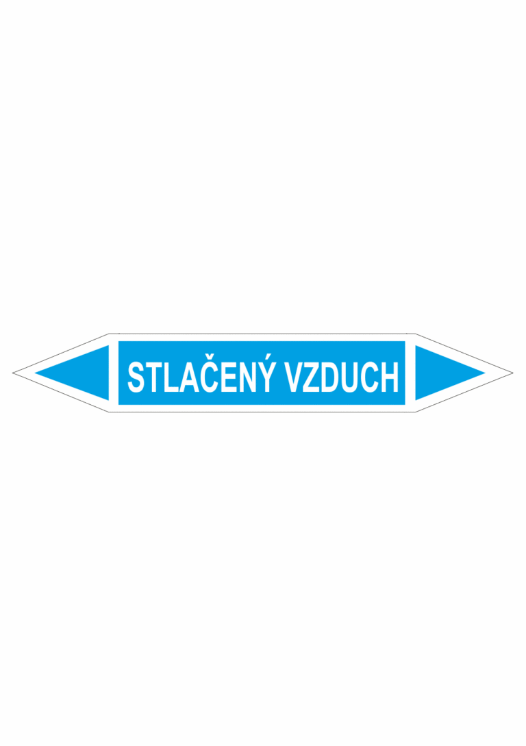 Značení dle ČSN - Oboustranné potrubní šipky: Stlačený vzduch