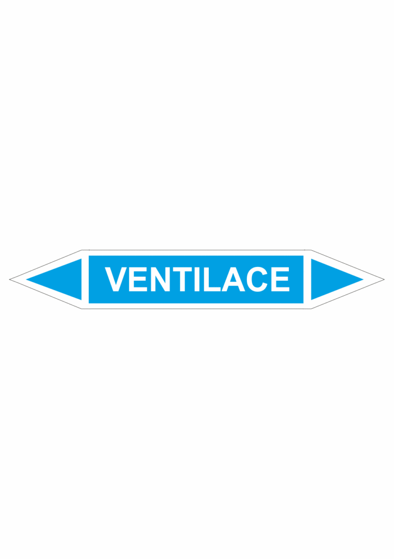 Značení dle ČSN - Oboustranné potrubní šipky: Ventilace