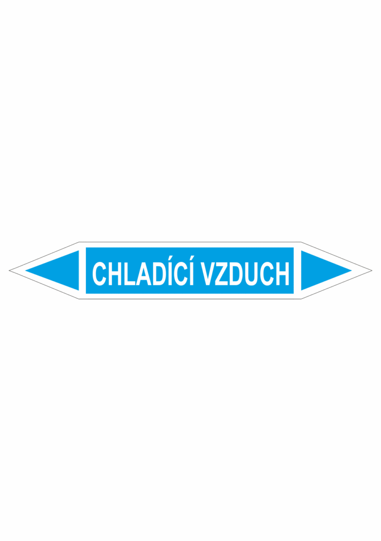 Značení dle ČSN - Oboustranné potrubní šipky: Chladící vzduch