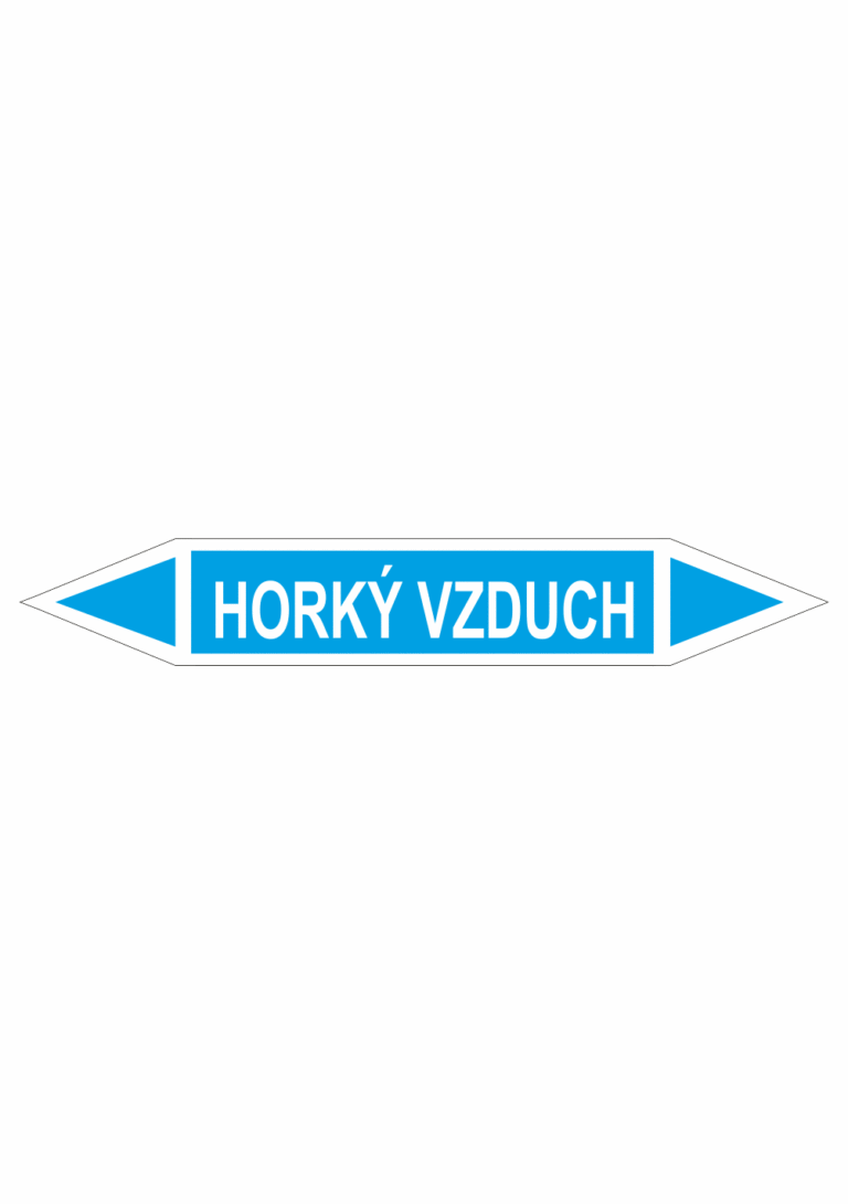 Značení dle ČSN - Oboustranné potrubní šipky: Horký vzduch