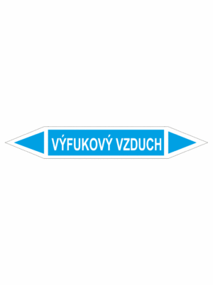 Značení dle ČSN - Oboustranné potrubní šipky: Výfukový vzduch