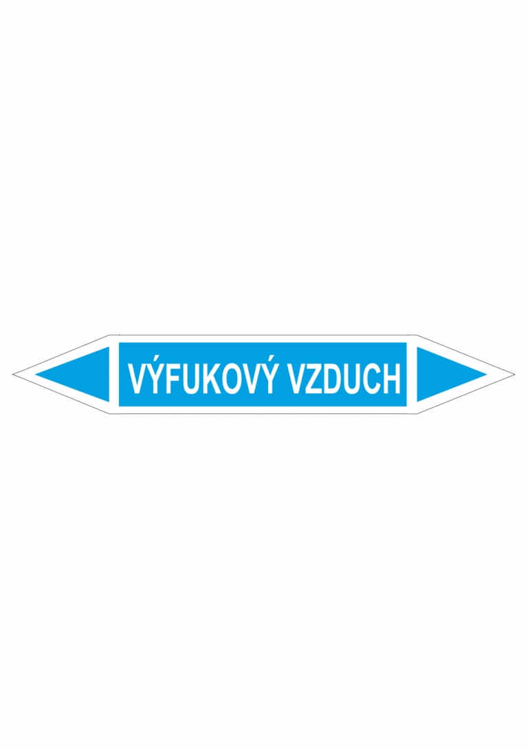 Značení dle ČSN - Oboustranné potrubní šipky: Výfukový vzduch