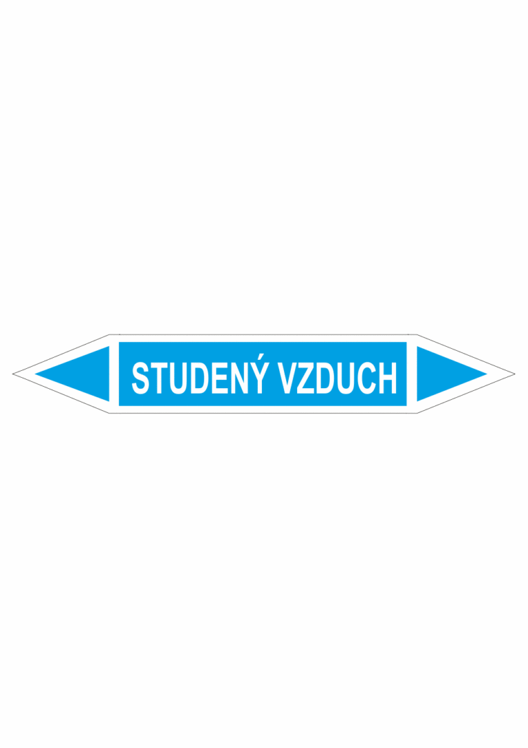 Značení dle ČSN - Oboustranné potrubní šipky: Studený vzduch