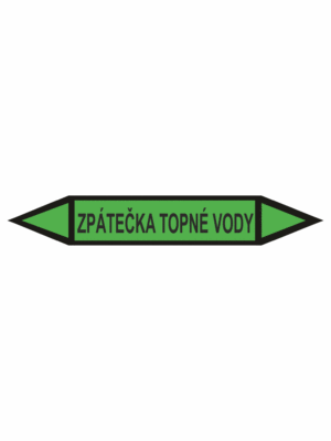 Značení dle ČSN - Oboustranné potrubní šipky: Zpátečka topné vody