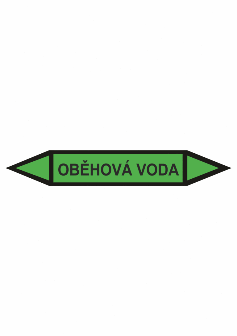 Značení dle ČSN - Oboustranné potrubní šipky: Oběhová voda
