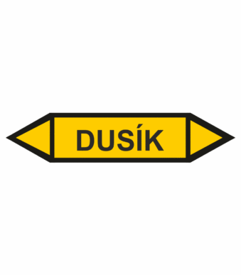 Značení dle ČSN - Oboustranné potrubní šipky: Dusík