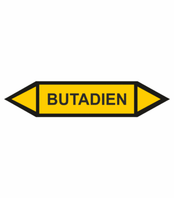 Značení dle ČSN - Oboustranné potrubní šipky: Butadien