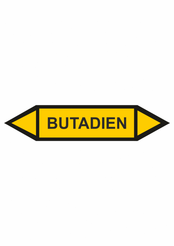 Značení dle ČSN - Oboustranné potrubní šipky: Butadien