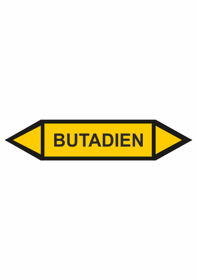 Značení dle ČSN - Oboustranné potrubní šipky: Butadien