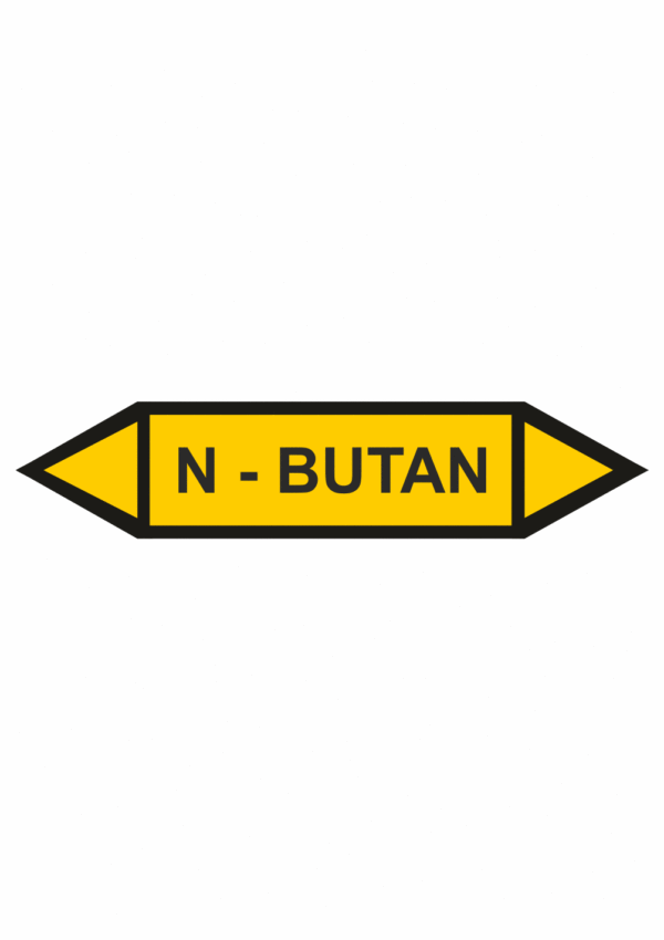 Značení dle ČSN - Oboustranné potrubní šipky: N-Butan