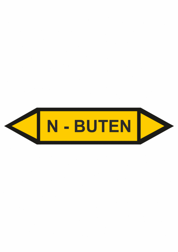 Značení dle ČSN - Oboustranné potrubní šipky: N-Buten