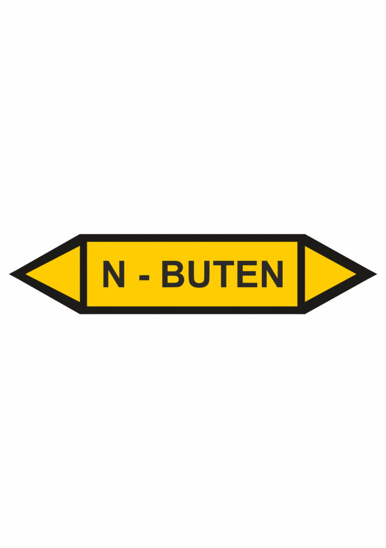 Značení dle ČSN - Oboustranné potrubní šipky: N-Buten