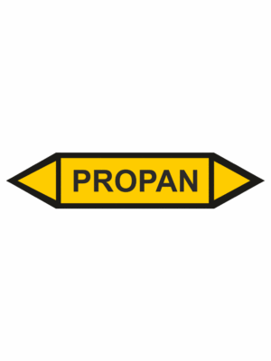 Značení dle ČSN - Oboustranné potrubní šipky: Propan