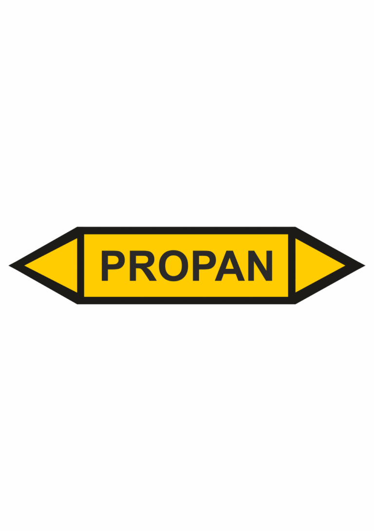 Značení dle ČSN - Oboustranné potrubní šipky: Propan
