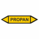 Značení dle ČSN - Oboustranné potrubní šipky: Propan