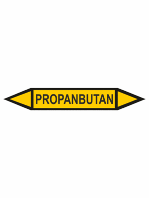 Značení dle ČSN - Oboustranné potrubní šipky: Propanbutan