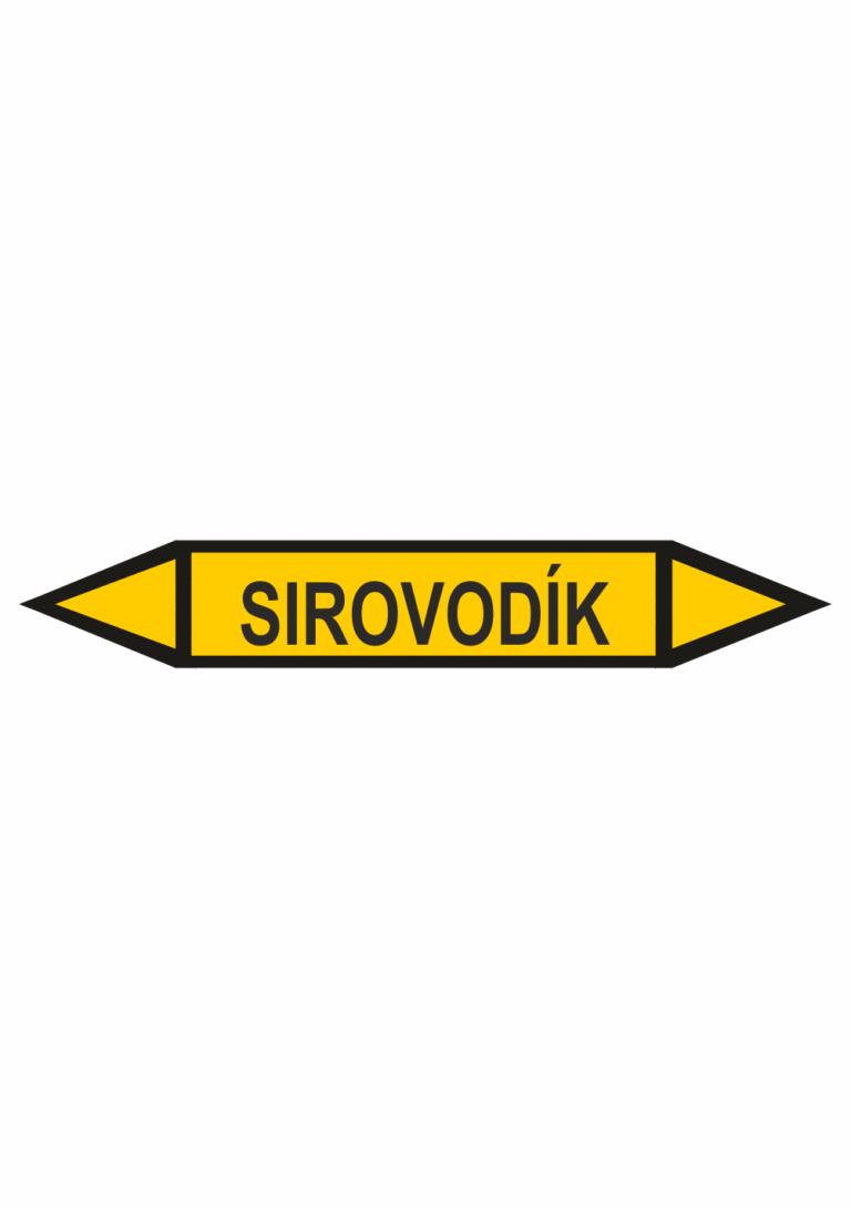 Značení dle ČSN - Oboustranné potrubní šipky: Sirovodík