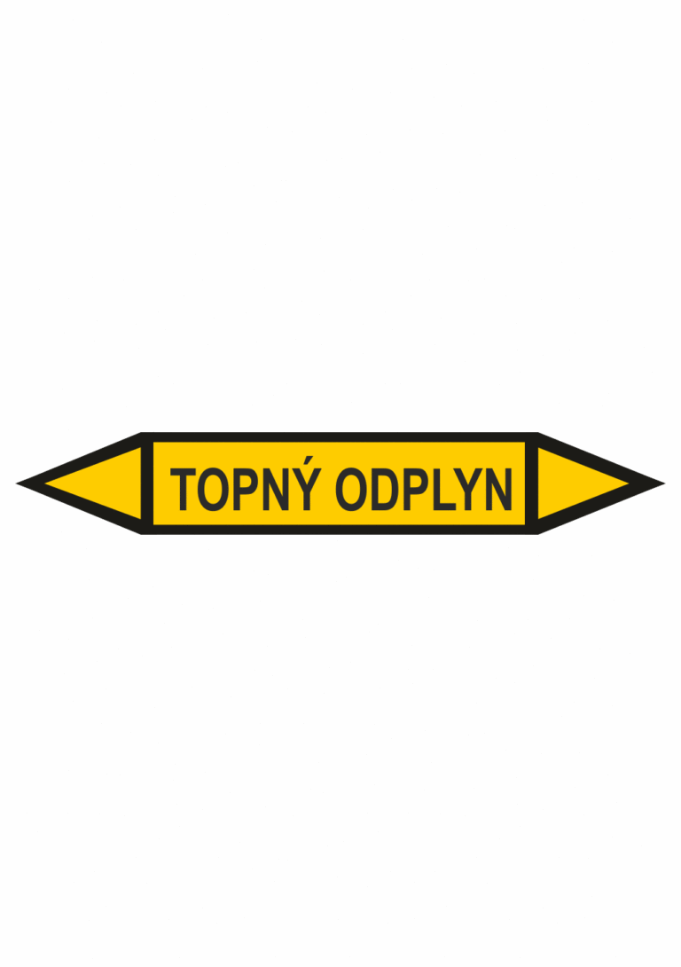Značení dle ČSN - Oboustranné potrubní šipky: Topný odplyn